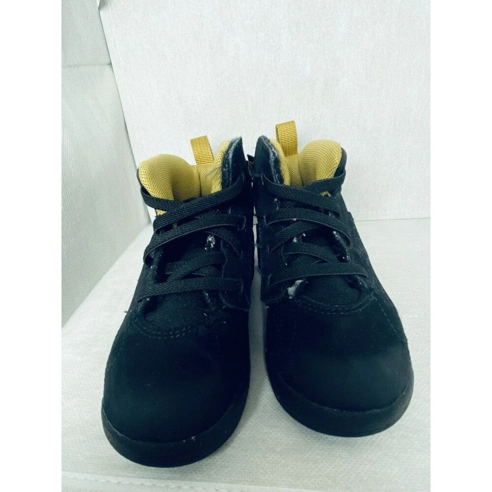 Nike Air Jordan 6 Retro Defining Moments Black Gold Kids Sneakers Size 8C